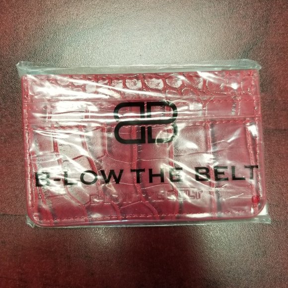 B-low the Belt Faux Croc Card Case in Red - Picture 3 of 3
